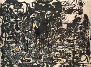Jackson Pollock elaboró un método peculiar de trabajo mediante el cual el lienzo se expresaba con total libertad/ Photo Credits: Yellow Islands, 1952