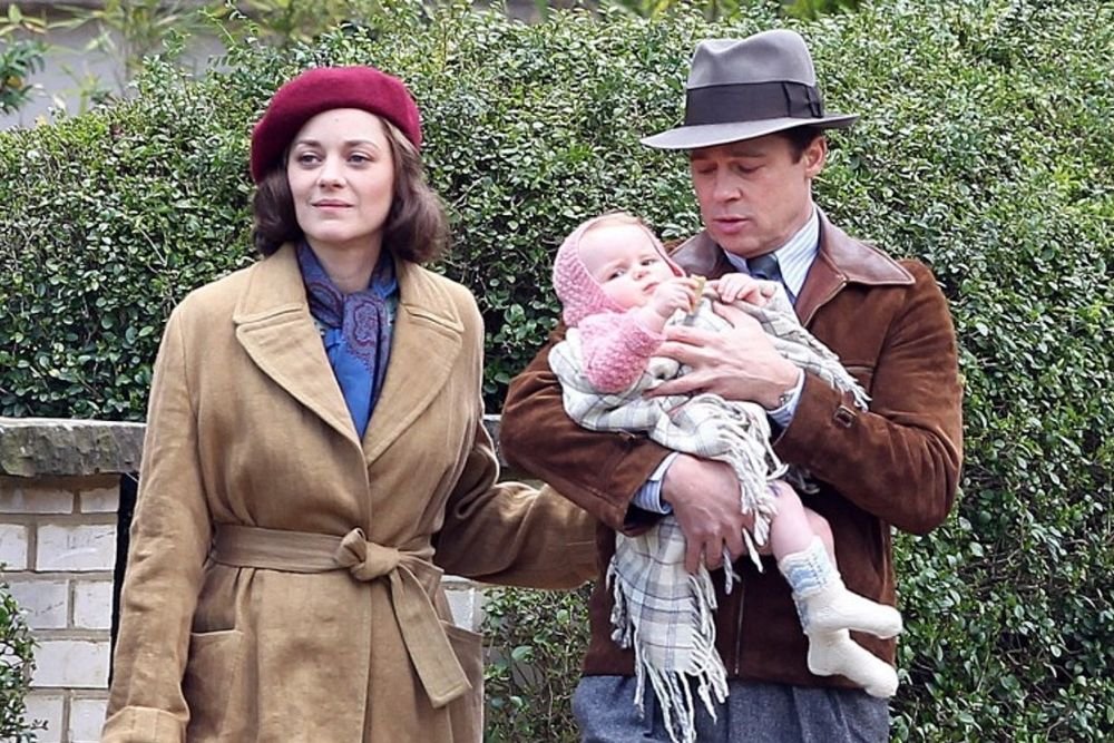 Brad Pitt y Marion Cotillard en Londres, un momento del rodaje de "Allied"