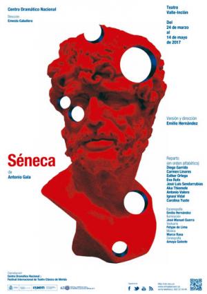 Séneca estará en el Teatro Valle-Inclán del 24 de marzo al 14 de mayo/ Cartel de ByG e Isidrio Ferrer